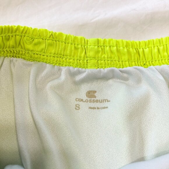 Colosseum Neon Yellow Running Shorts Size Small Athletic Track Gym Breathable - Picture 4 of 4